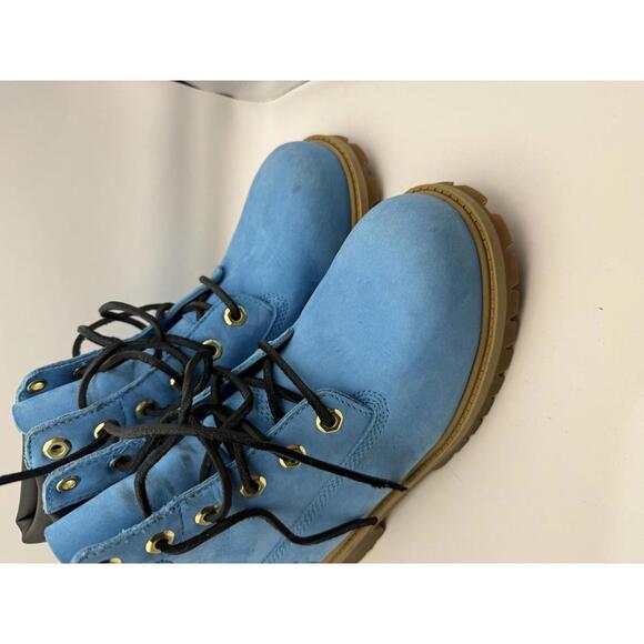 Timberland Classic 6-Inch Premium Waterproof Boots Blue Suede Boys 5.5 - Picture 3 of 14